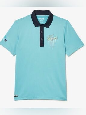 NWT Lacoste Sport Miami Open Edition Polo size XS in Mint/Navy Unisex Men Women